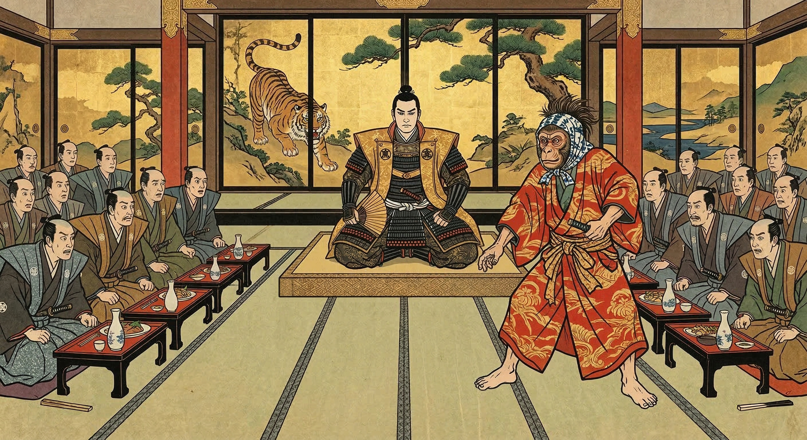 上杉景勝が豊臣秀吉の宴席で前田慶次の奇行に対し沈黙を貫き威厳を示した逸話を分析。寡黙さが計算された政治的パフォーマンスであり、上杉家の「義」と「威光」を象徴。