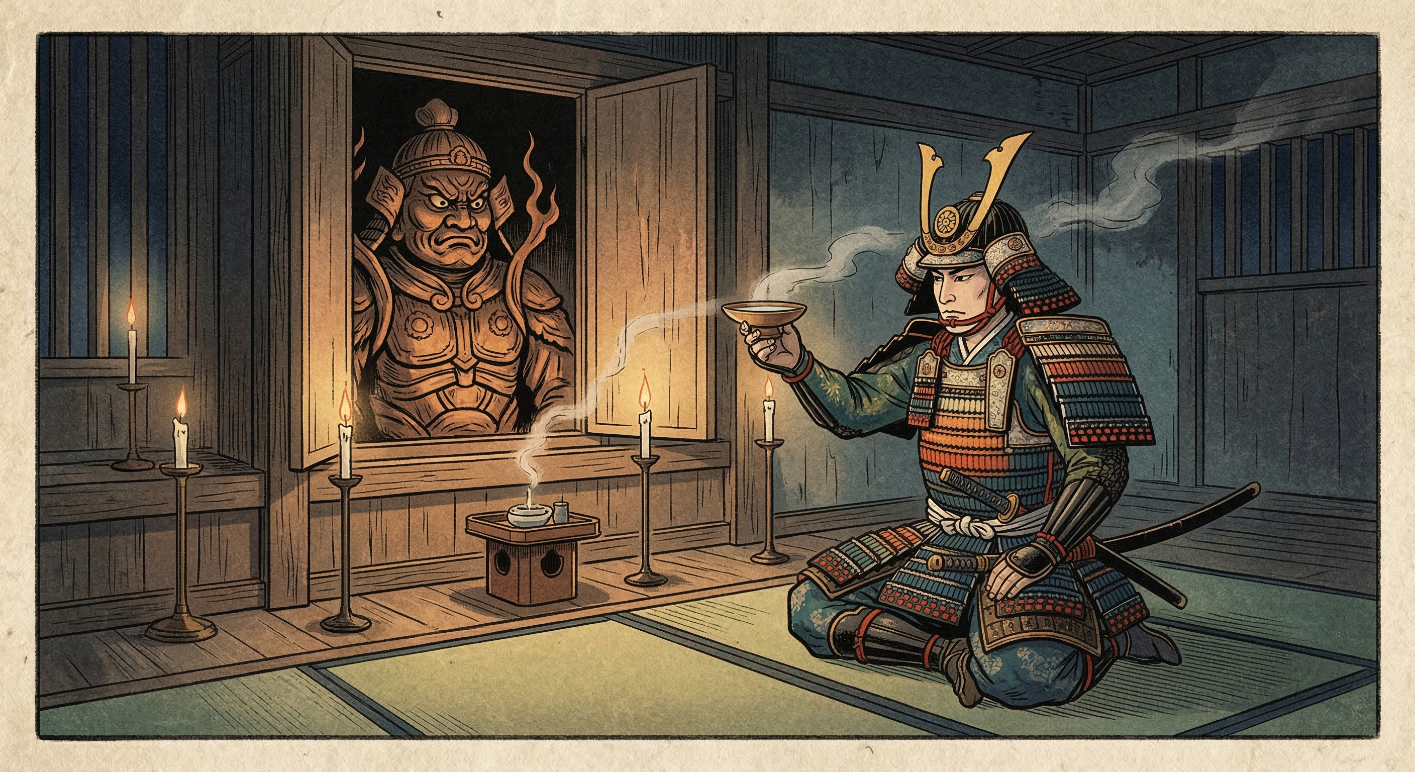 上杉謙信～出陣前、毘沙門天に酒を捧ぐ～