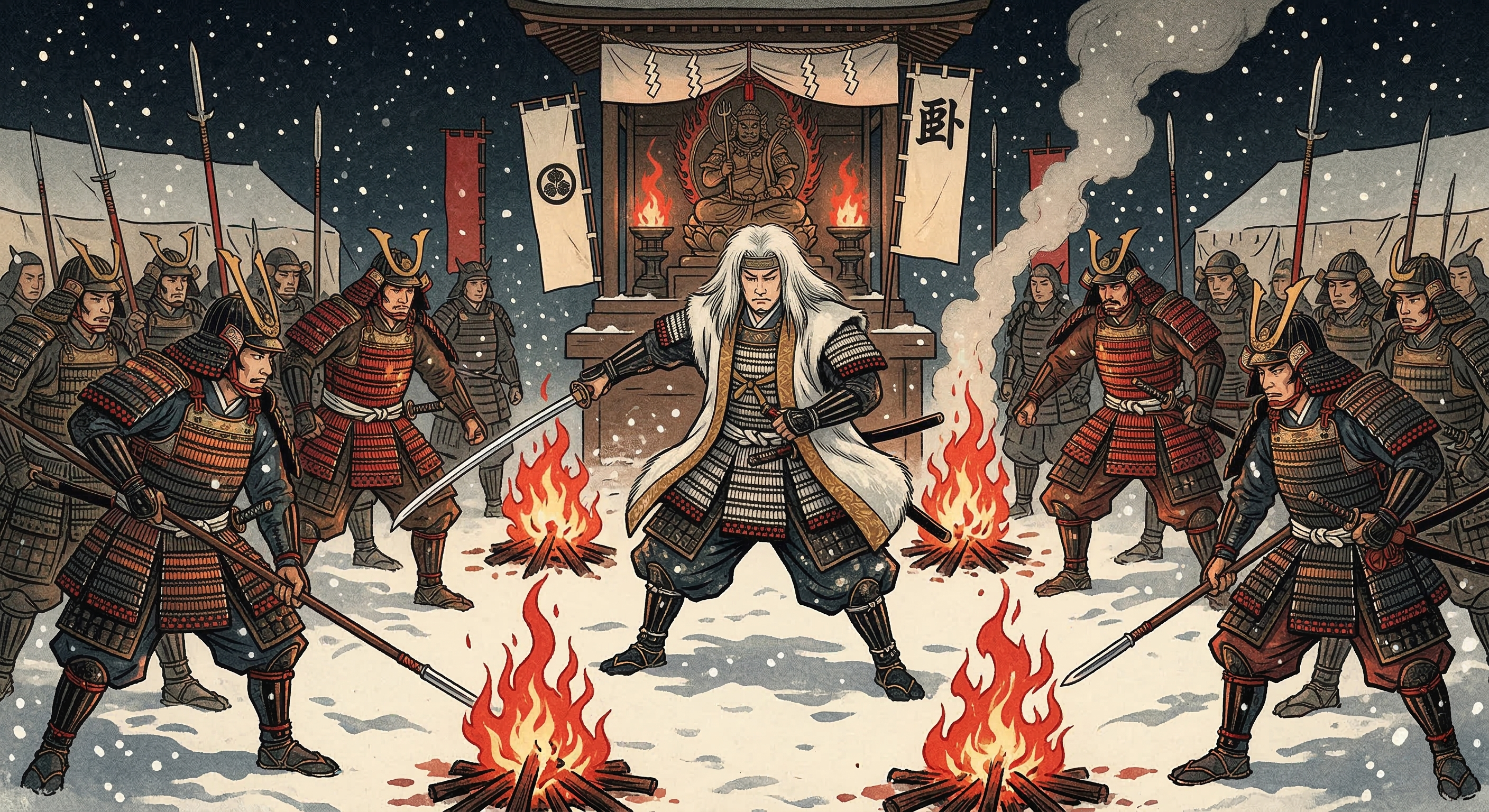 上杉謙信～大雪の夜神前で剣舞奉じ士気鼓舞～