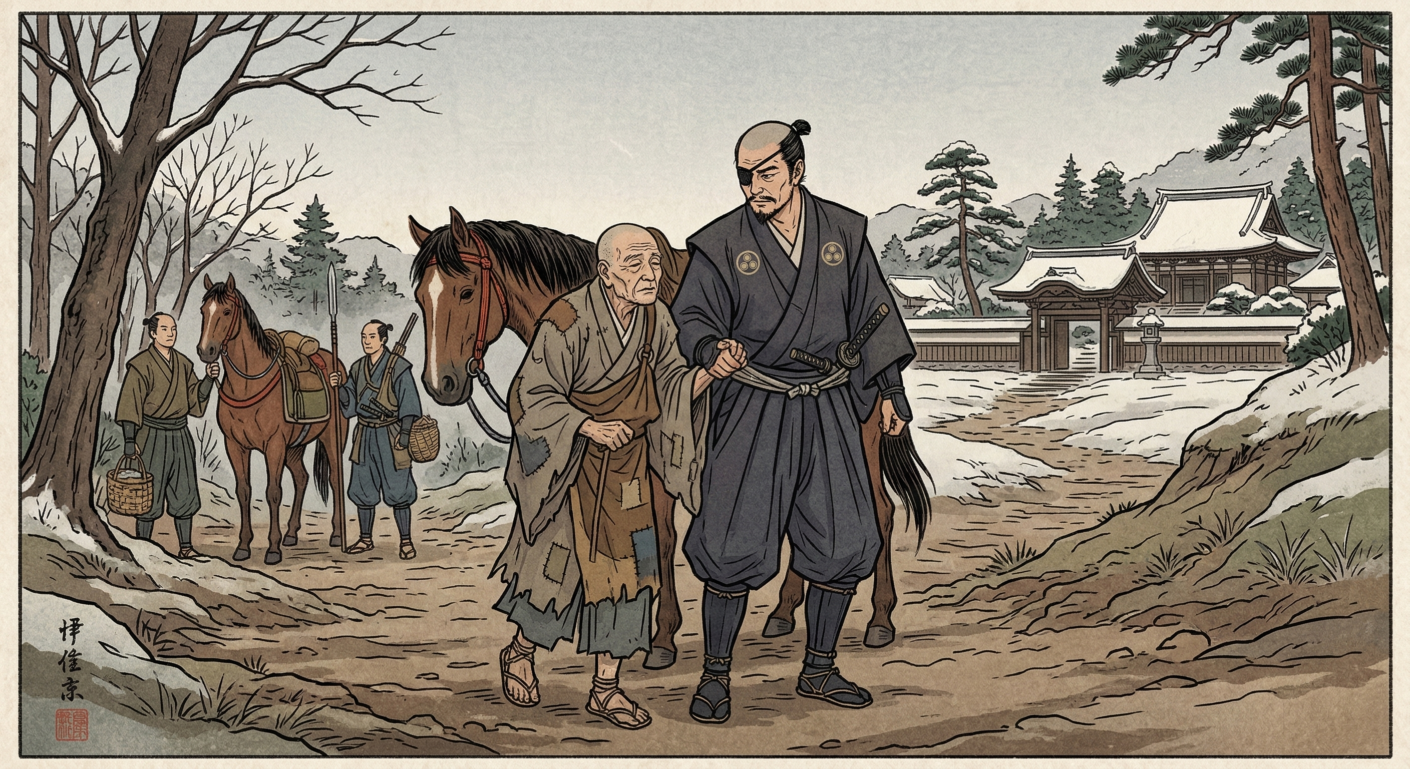 伊達政宗～盲目の老僧に道尋ねられ案内～