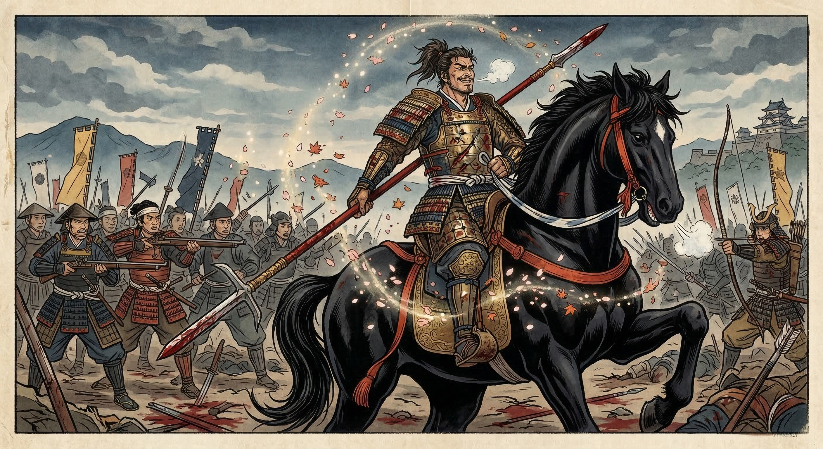 前田慶次の「敵陣詠歌」風流譚を考察。武人にして文化人たる彼の素顔、慶長出羽合戦での活躍、そして逸話が史実を超えて伝説となった背景を分析する。