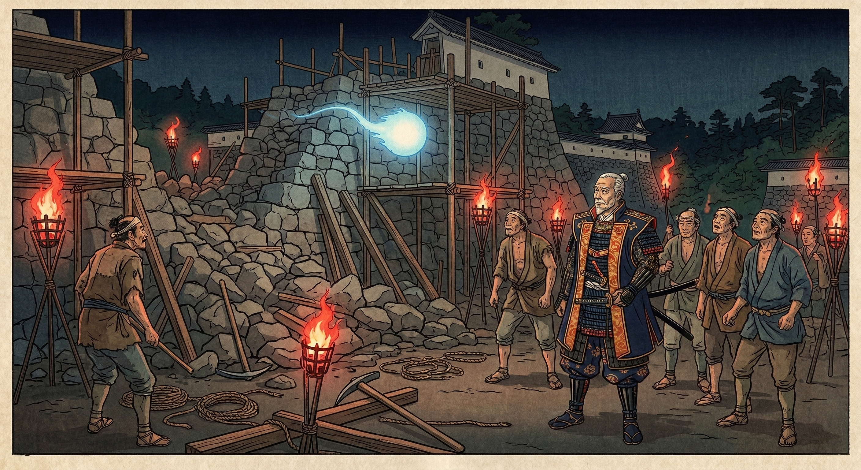 加藤嘉明～城普請の夜火の玉見て地神の灯～