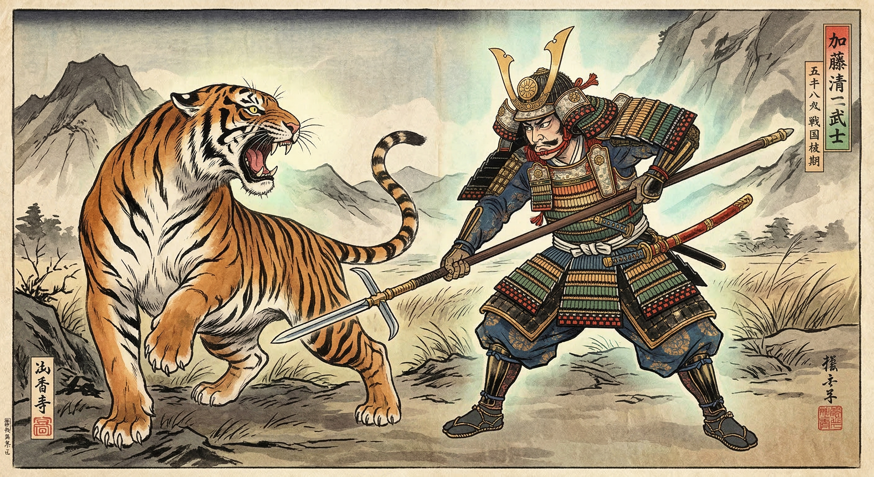 加藤清正の虎退治と、後に夢で虎に詫びたという逸話を分析。武勇と慈悲が交錯する清正の人物像、逸話の史実性、そして信仰との関連性を考察する。