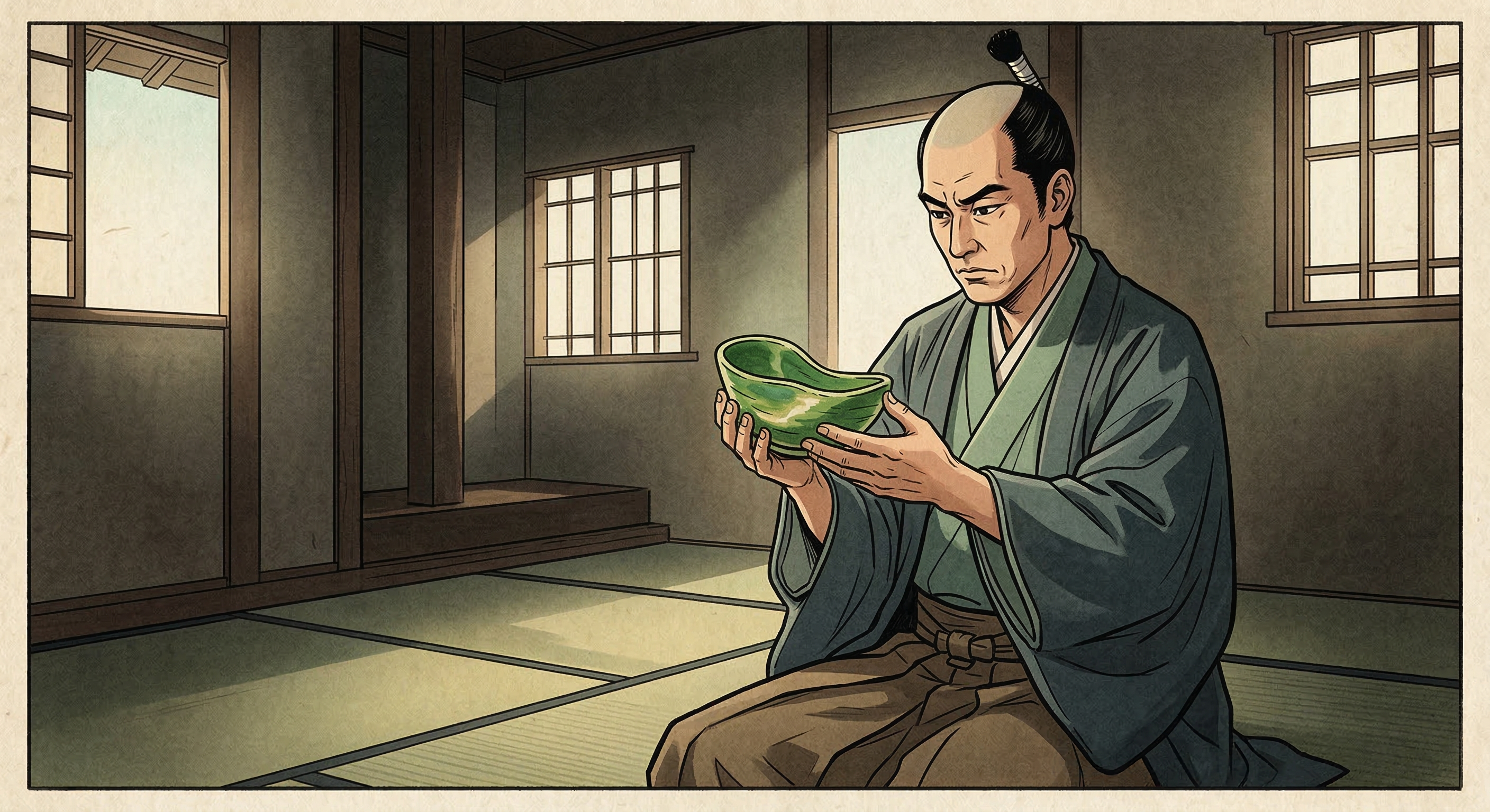 古田織部の「茶は形にあらず心にあり」哲理譚を分析。利休の教えと織部好みの美学から、革新的な精神と形骸化した形式を打ち破り新たな美を創造した真意を解明。