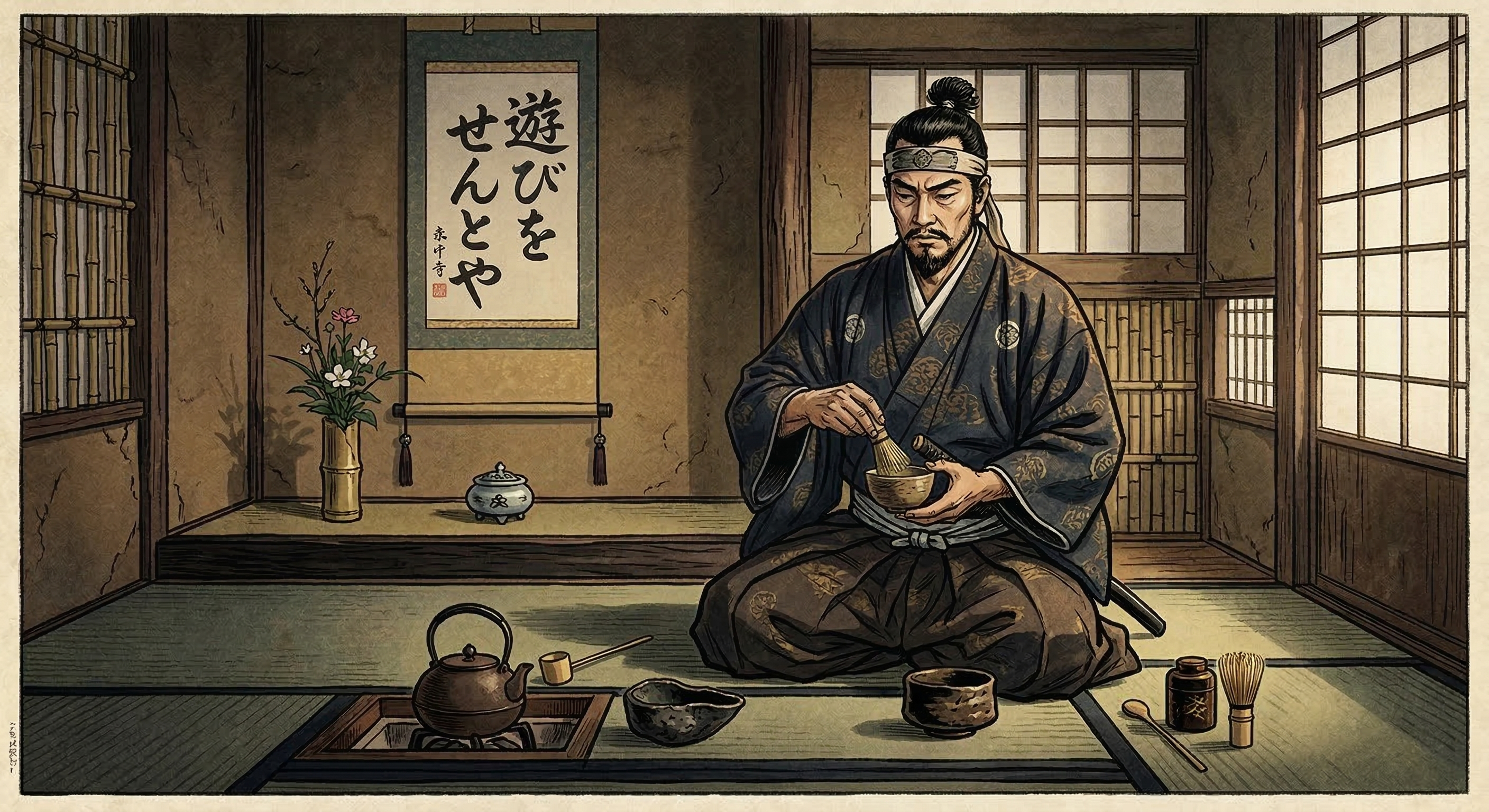 古田織部の「最期の一服」伝説を史実と照らし合わせ探求。師である千利休の最期との比較から、師弟の絆と美意識が織りなす物語の深層を解き明かす。