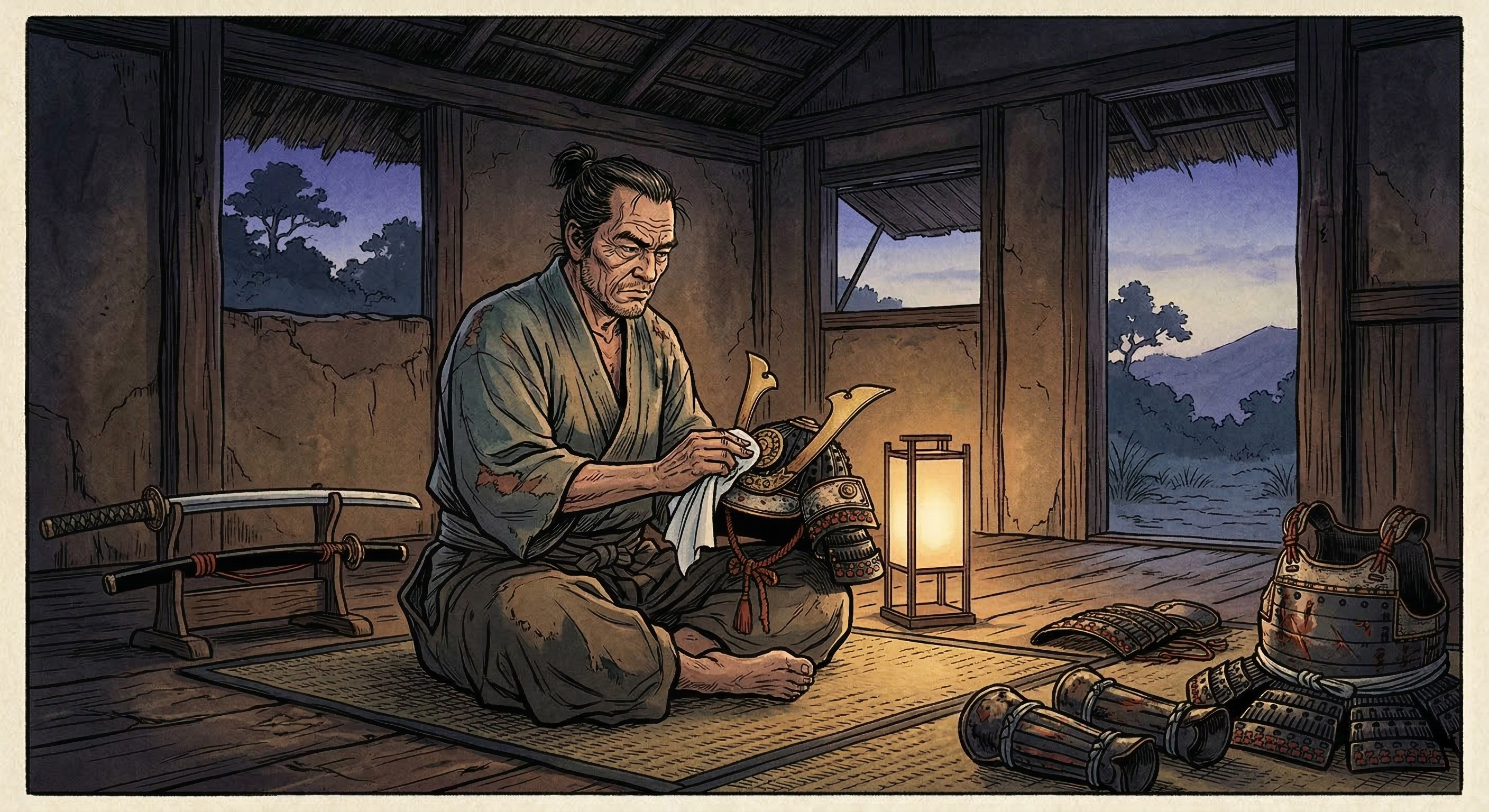 八丈島に流された宇喜多秀家が鎧を磨き続けた逸話は、史実ではないが、武士の誇りと精神性を象徴する物語として後世に語り継がれ、人々に感動を与え続けている。