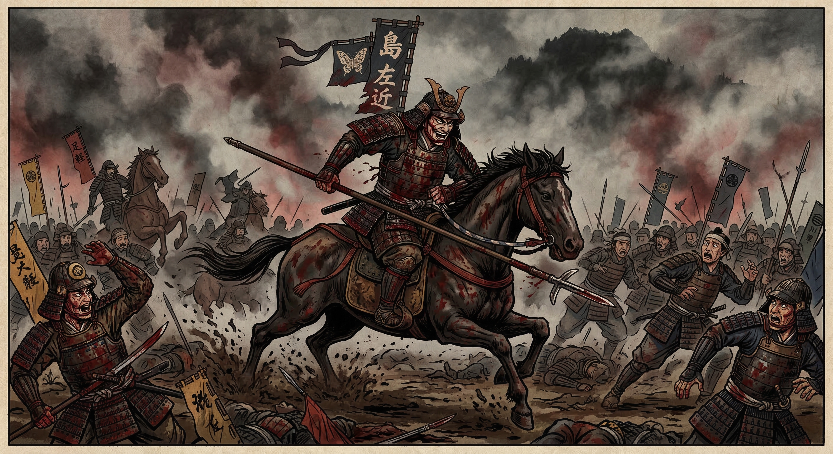 関ヶ原の戦いにおける島左近の壮絶な最期を戦術的・心理的に分析。敵陣に斬り込み血煙の中で笑ったという勇死譚の真相と、その後の伝説を考察。