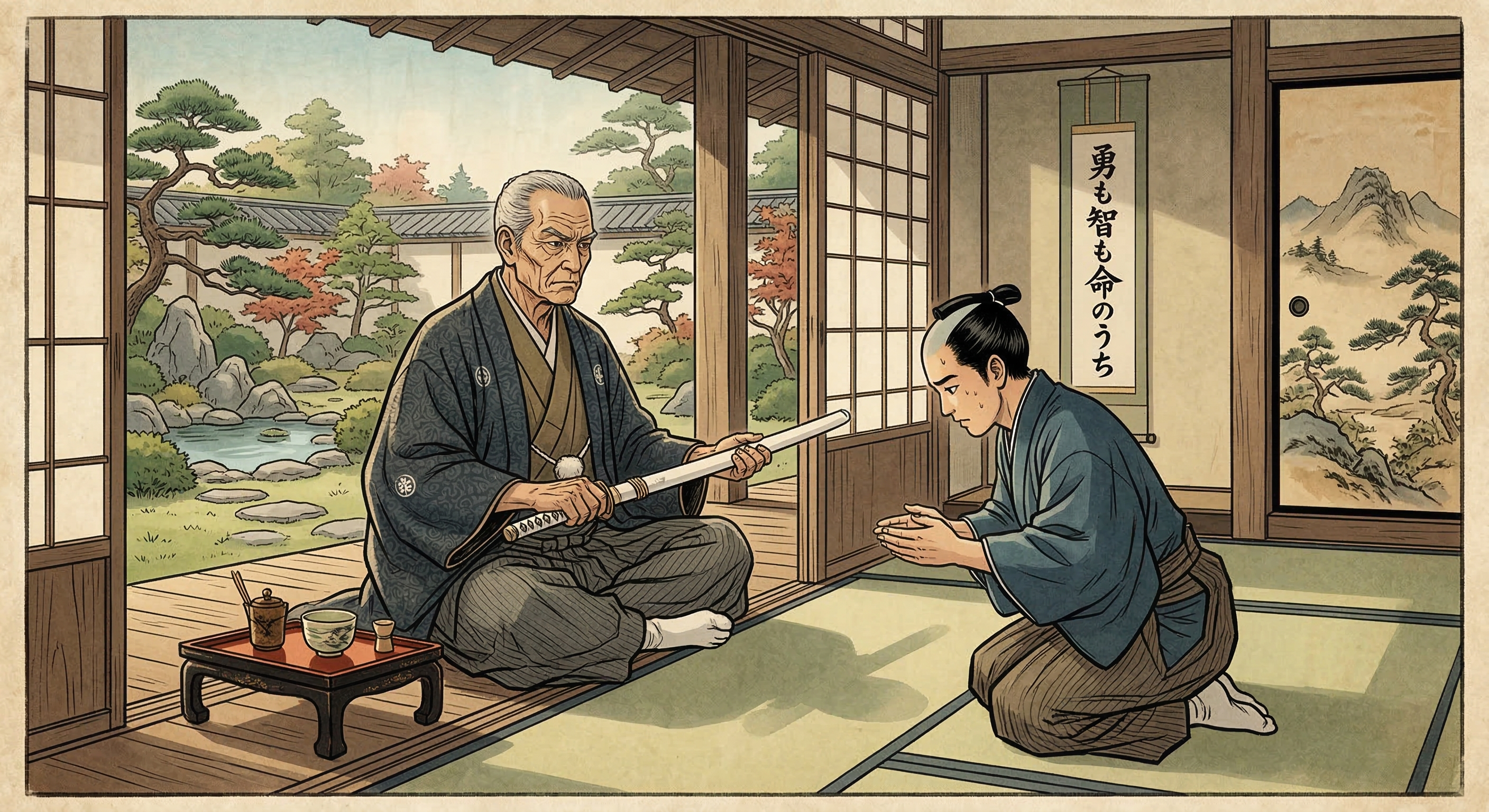 島津義弘の「勇も智も命のうち」という教訓譚は、史実ではないが、彼の生涯、祖父の教え、そして薩摩の郷中教育が融合し、理想の武士像を伝える物語。