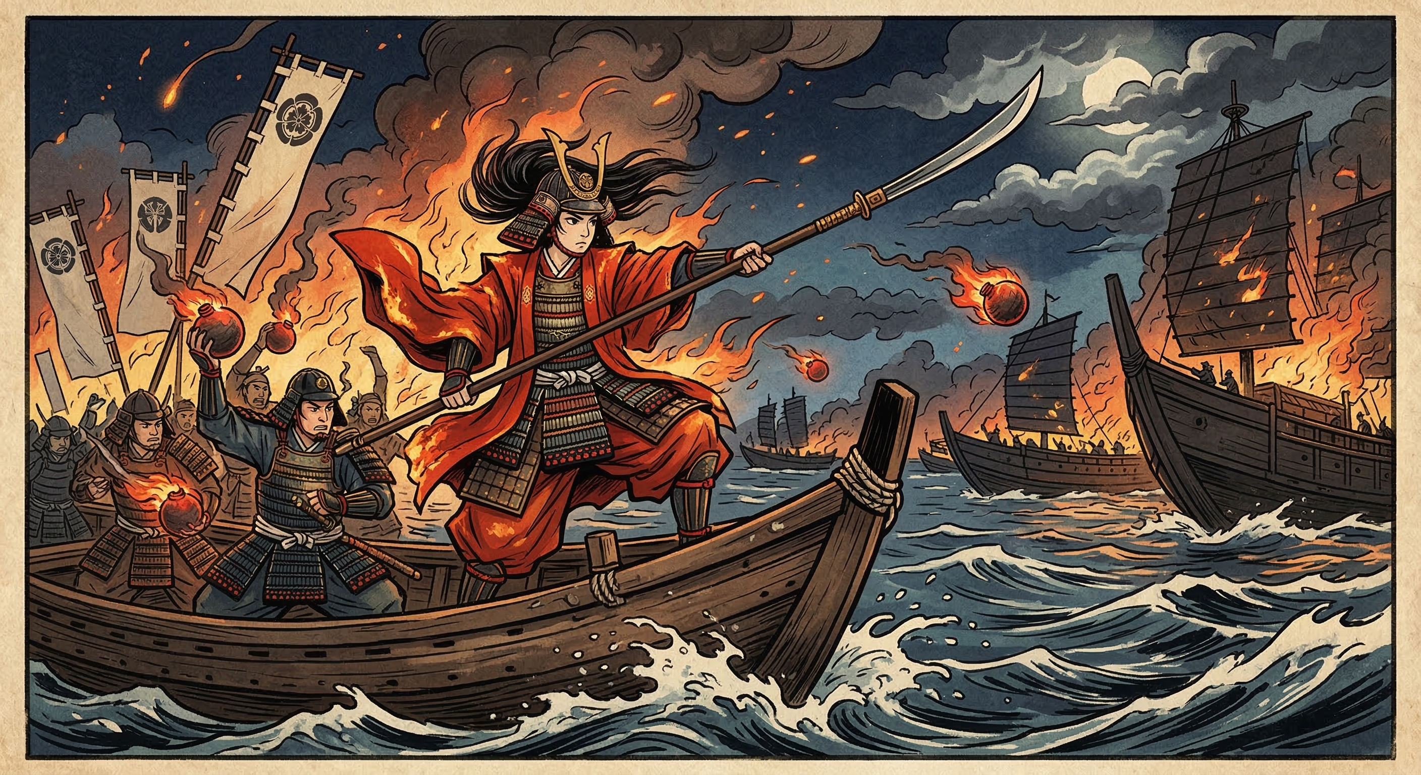 巫女・鶴姫の「南風立たば勝つ」神託譚を分析。巫女としての覚醒、焙烙火矢を用いた海戦、厳島の戦いとの相似形、三島安精の創作による伝説の形成過程を解明。