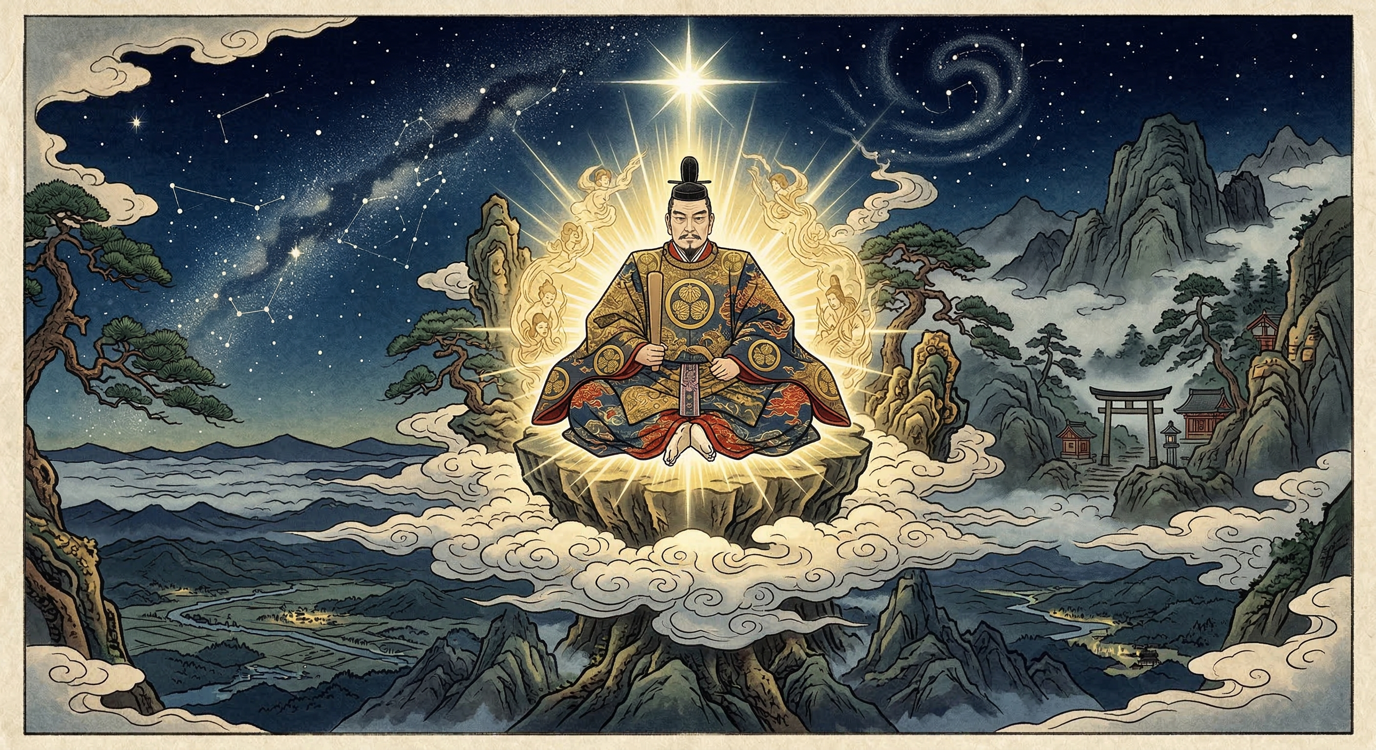 徳川家康が死後「東照大権現」として神格化され、日光に祀られるまでの軌跡を詳述。政治的・思想的背景から、徳川幕府の永続的な平和を盤石にする国家戦略を解き明かす。