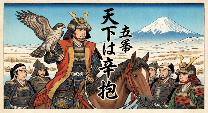 徳川家康　～鷹狩途中家臣に天下は辛抱と語る～