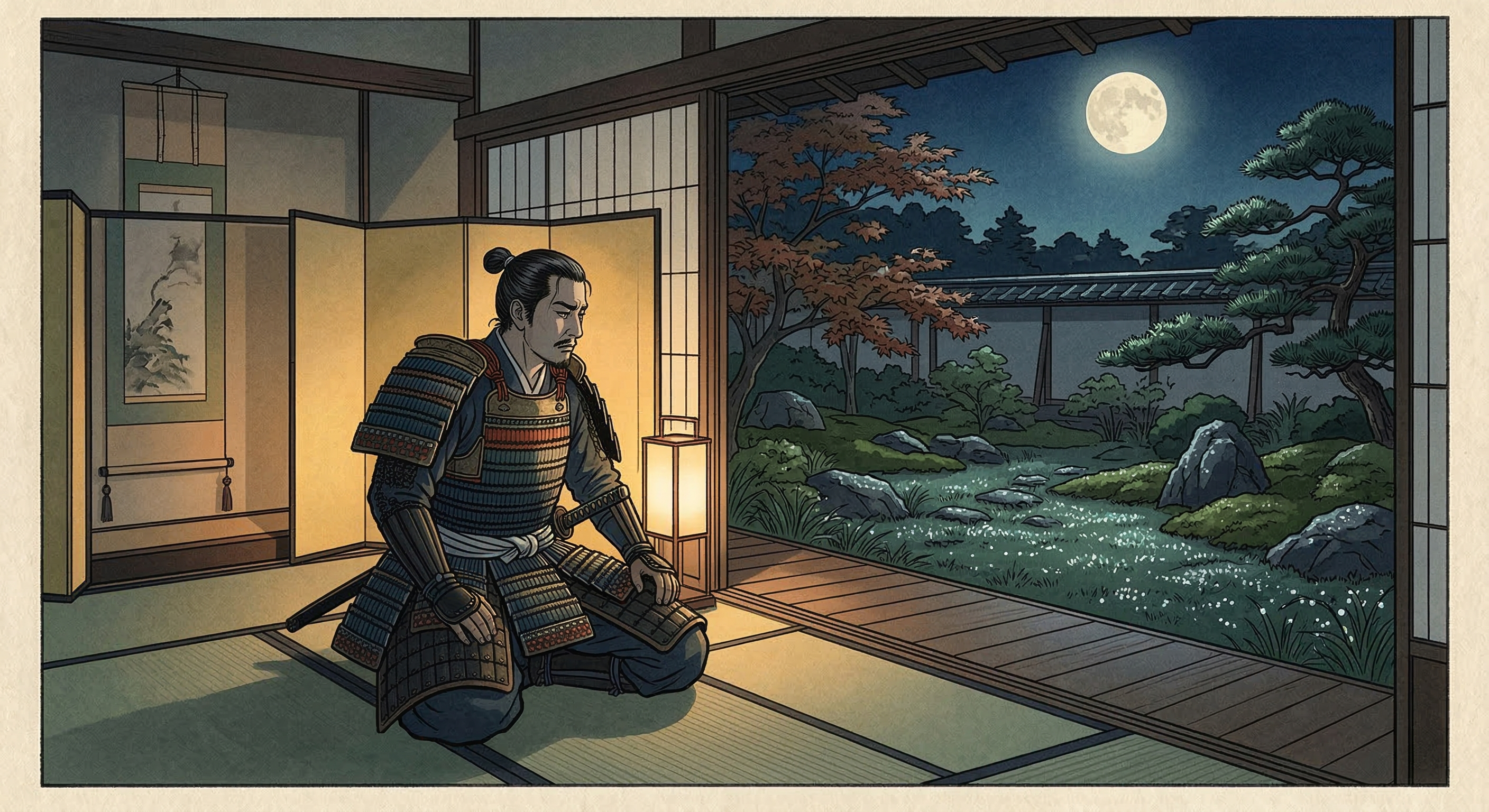 明智光秀の辞世「露と消ゆる定めかな」は後世の創作。本能寺の変前夜は緊迫した軍事行動で、詩を詠む余裕なし。光秀の真の姿は、教養人かつ冷徹な戦略家。