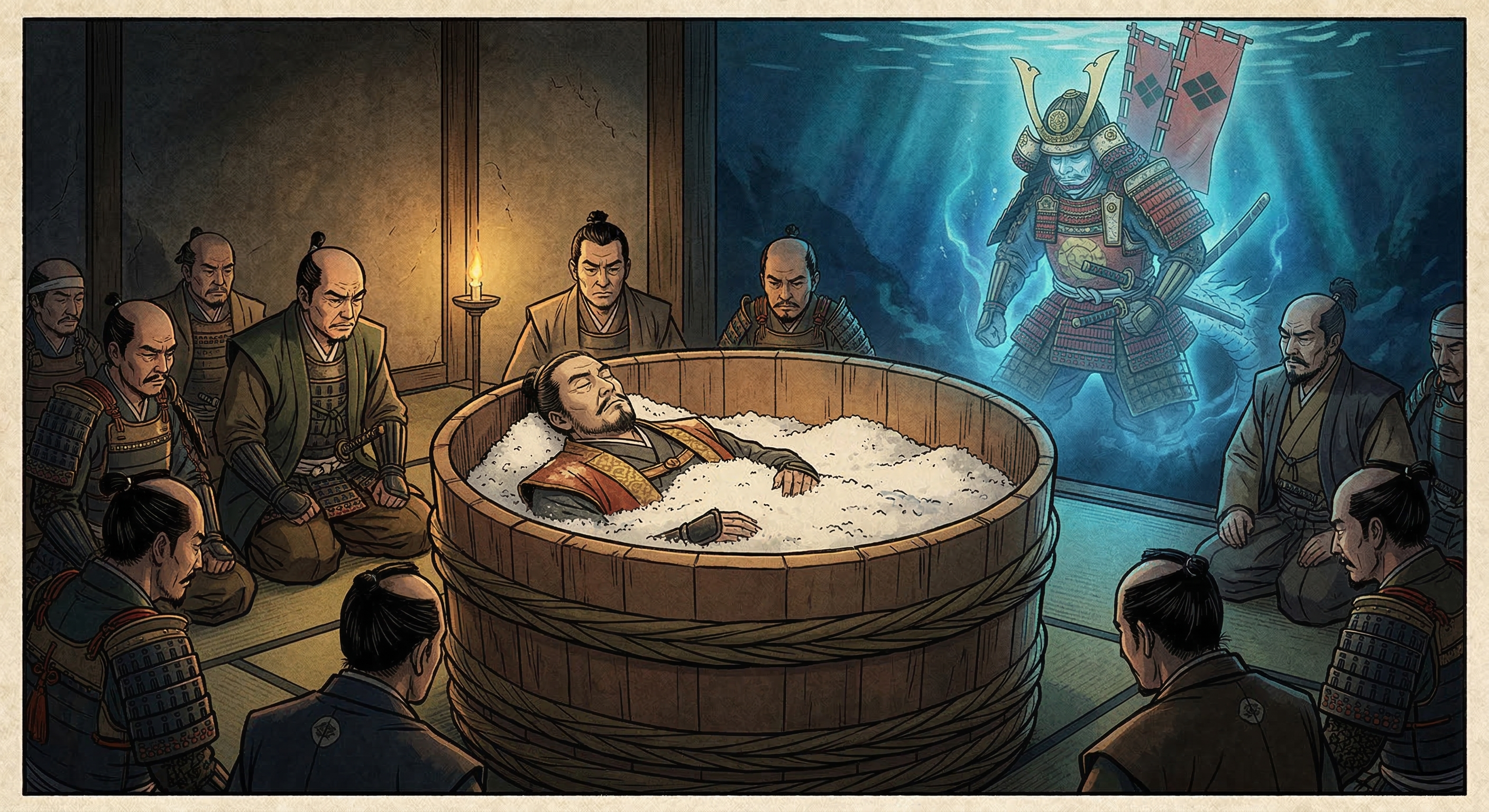 武田信玄の「死を三年秘せよ」という遺言は、戦略的判断、理想化された君主像、そして後世の想像力が生んだ伝説が複合した物語。彼のカリスマ性を伝える。