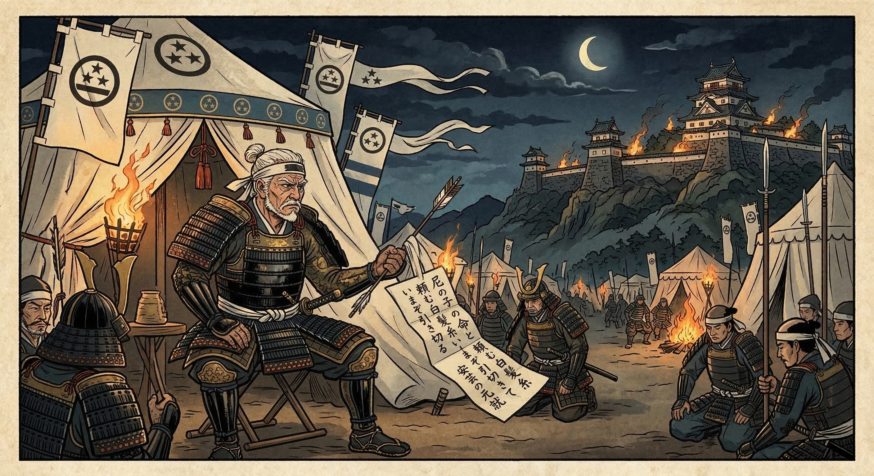 毛利元就の「矢文」伝説の真相を白鹿城の戦いにおける和歌の応酬から解明。史実と創作の狭間で、知略と感情が交錯する心理戦のリアルを描く。