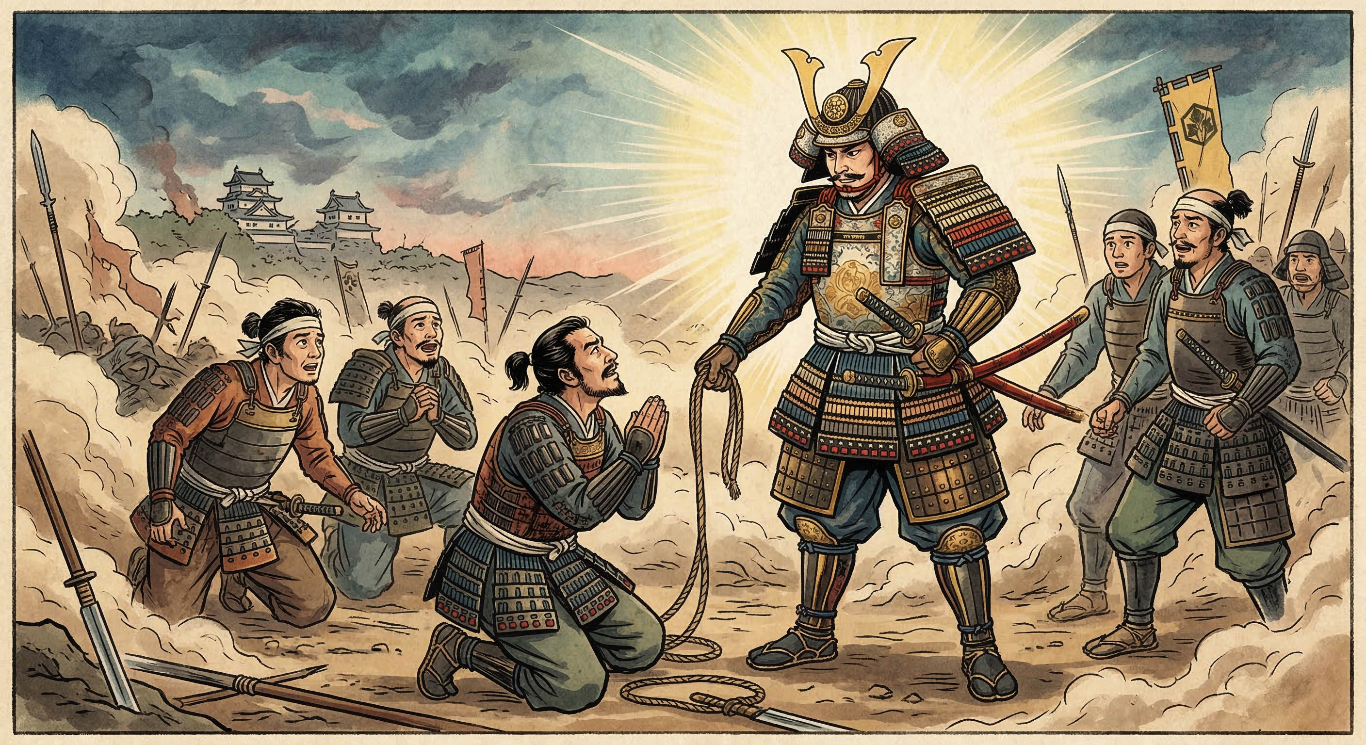 立花宗茂の「敵兵放ち誇りある者再び来よ」という高潔譚を検証。史実、武士道の精神性、肥後国人一揆での「放し討ち」、関ヶ原撤退時の島津軍への対応から考察。