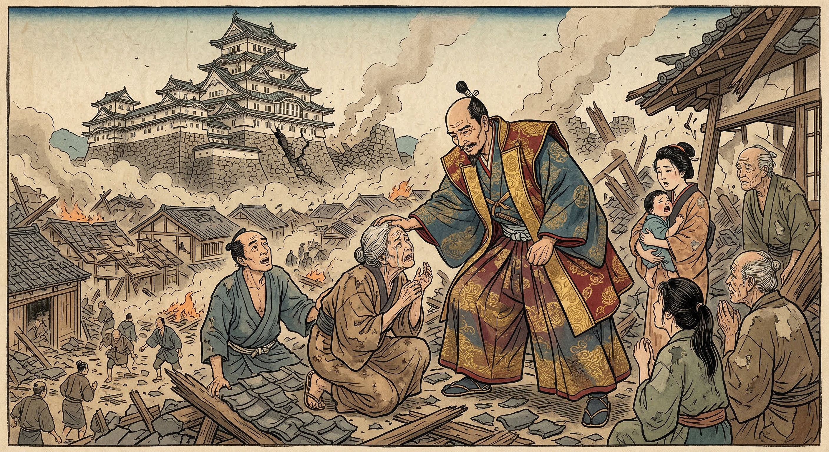 豊臣秀吉～大地震で民家倒壊自ら人々励ます～