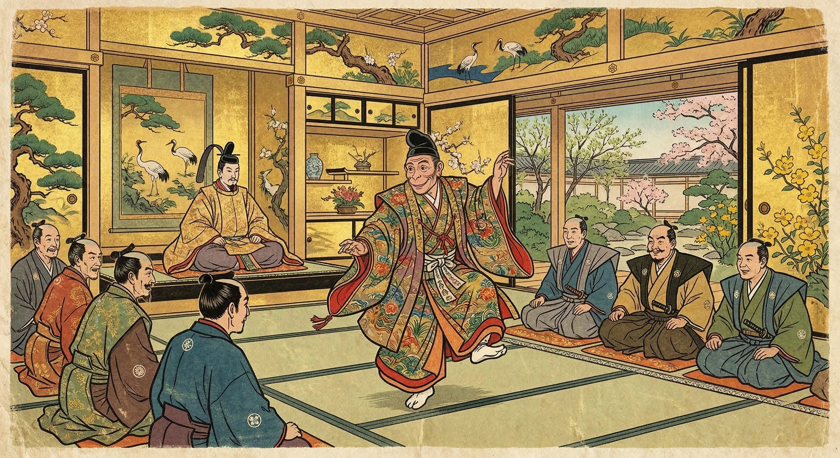 豊臣秀吉～聚楽第祝いで猿の踊り披露し笑う～