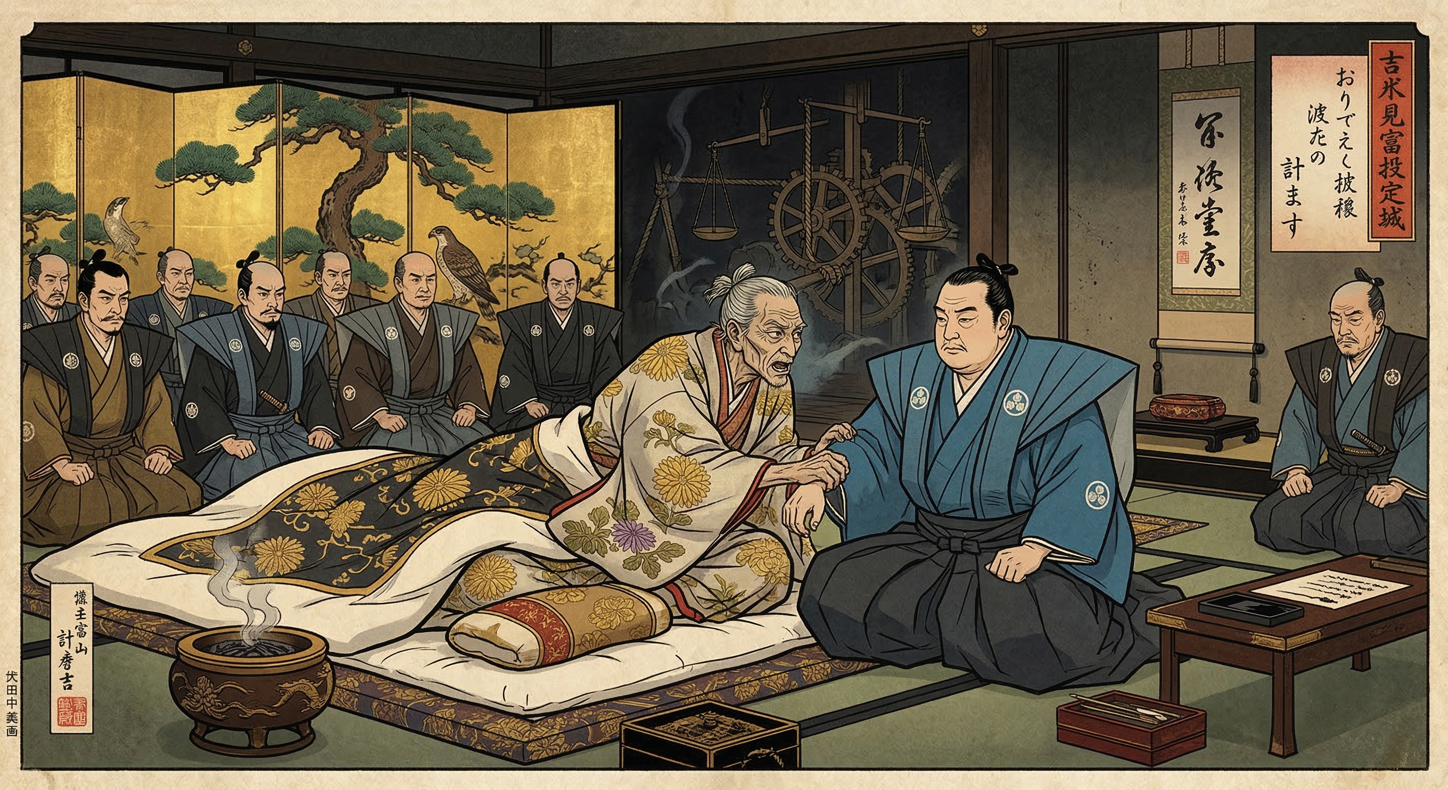 豊臣秀吉の臨終の言葉「天下の事、頼む」が、家康への懇願か、秀頼を守るための政治的策略だったのかを考察。五大老・五奉行体制の真意と崩壊を描く。