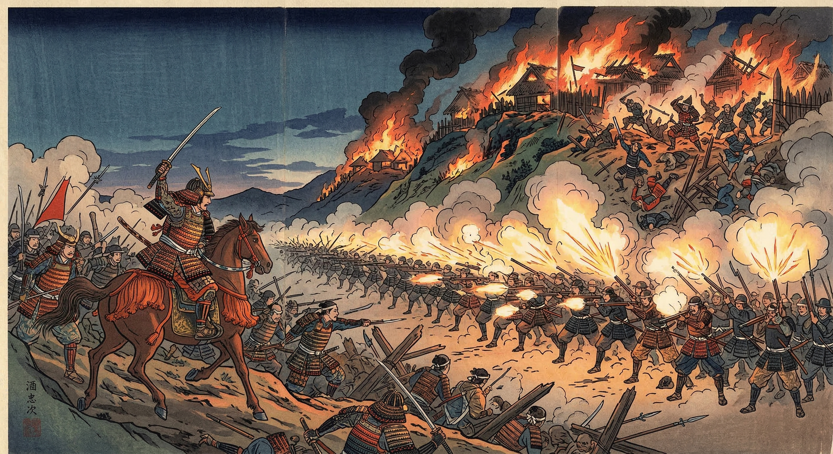 長篠の戦局を覆した酒井忠次の鳶ヶ巣山奇襲を戦術分析。信長との密議、雨中の行軍、鉄砲隊による夜明けの強襲など、奇跡の一夜の全貌を解き明かす。