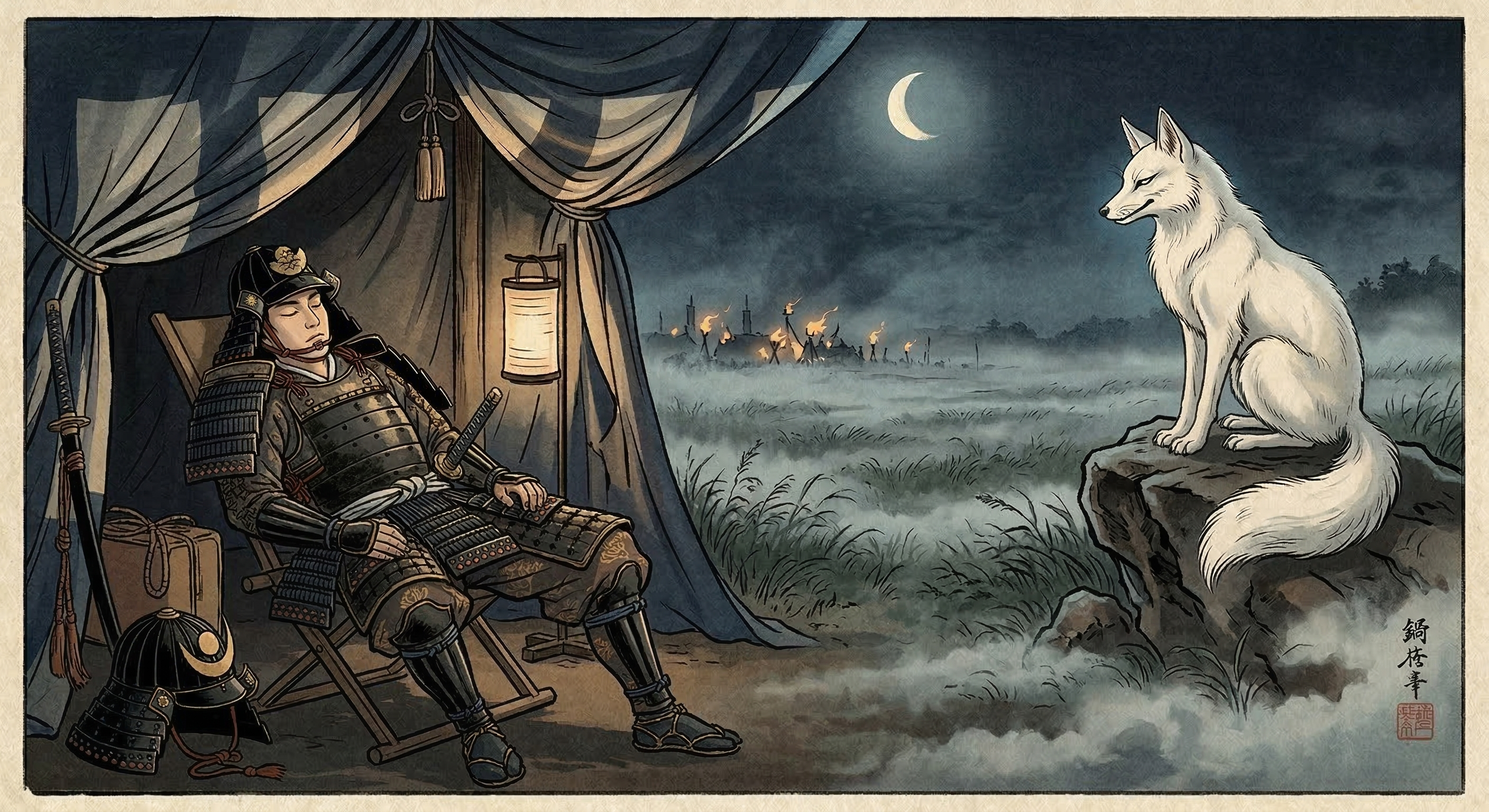 肥前佐賀藩祖・鍋島直茂に伝わる「敵討つ前に狐が笑う夢」の妖異譚。その史実性を検証し、戦国時代の夢や狐の象徴性から、物語が持つ真実の深層を分析する。