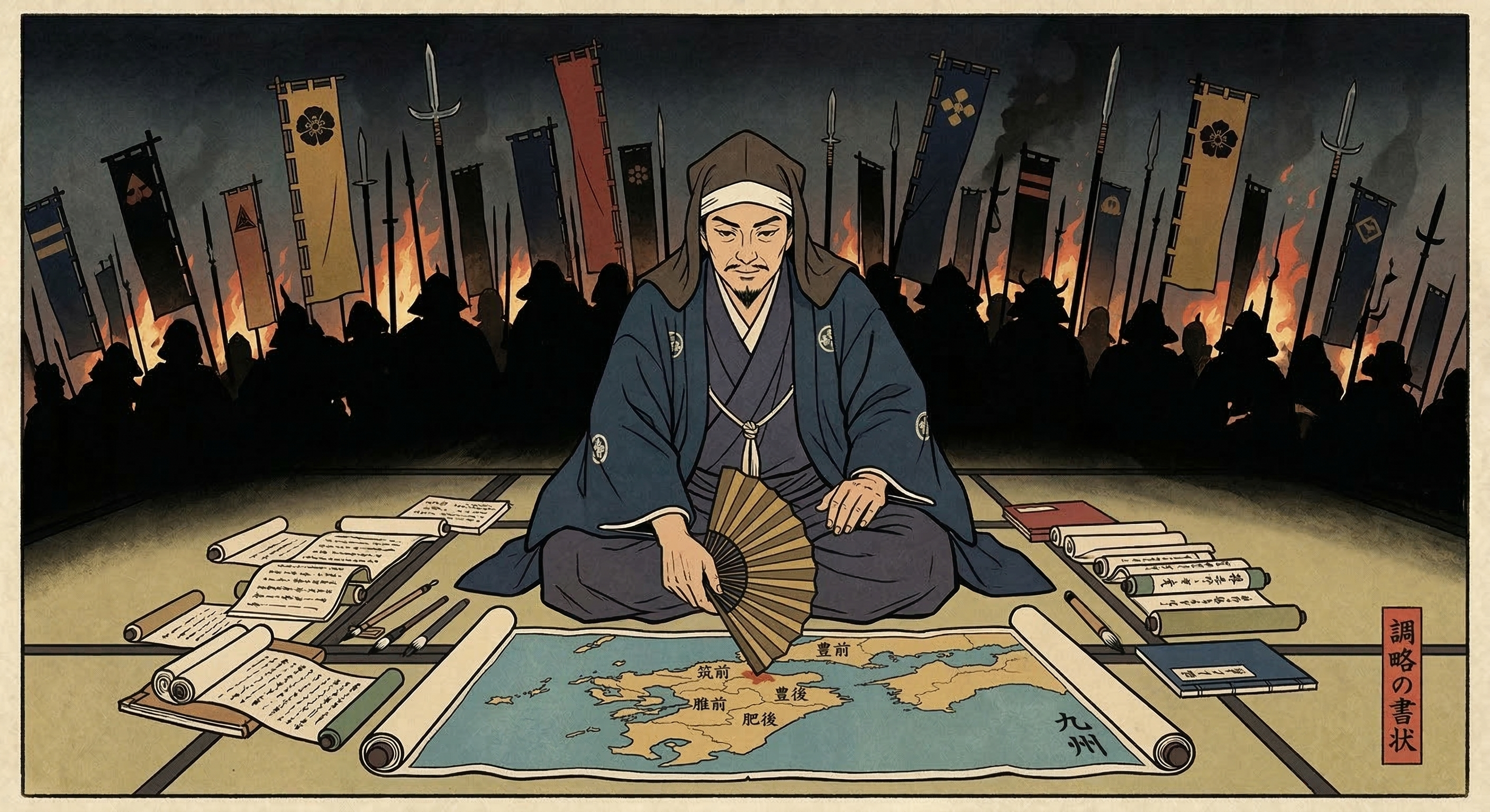 黒田官兵衛の「兵を用いず九州平定」の智略譚を、理想と現実の対比から考察。彼の戦略思想、歴史的背景、そして後世に語り継がれた理由を解説。