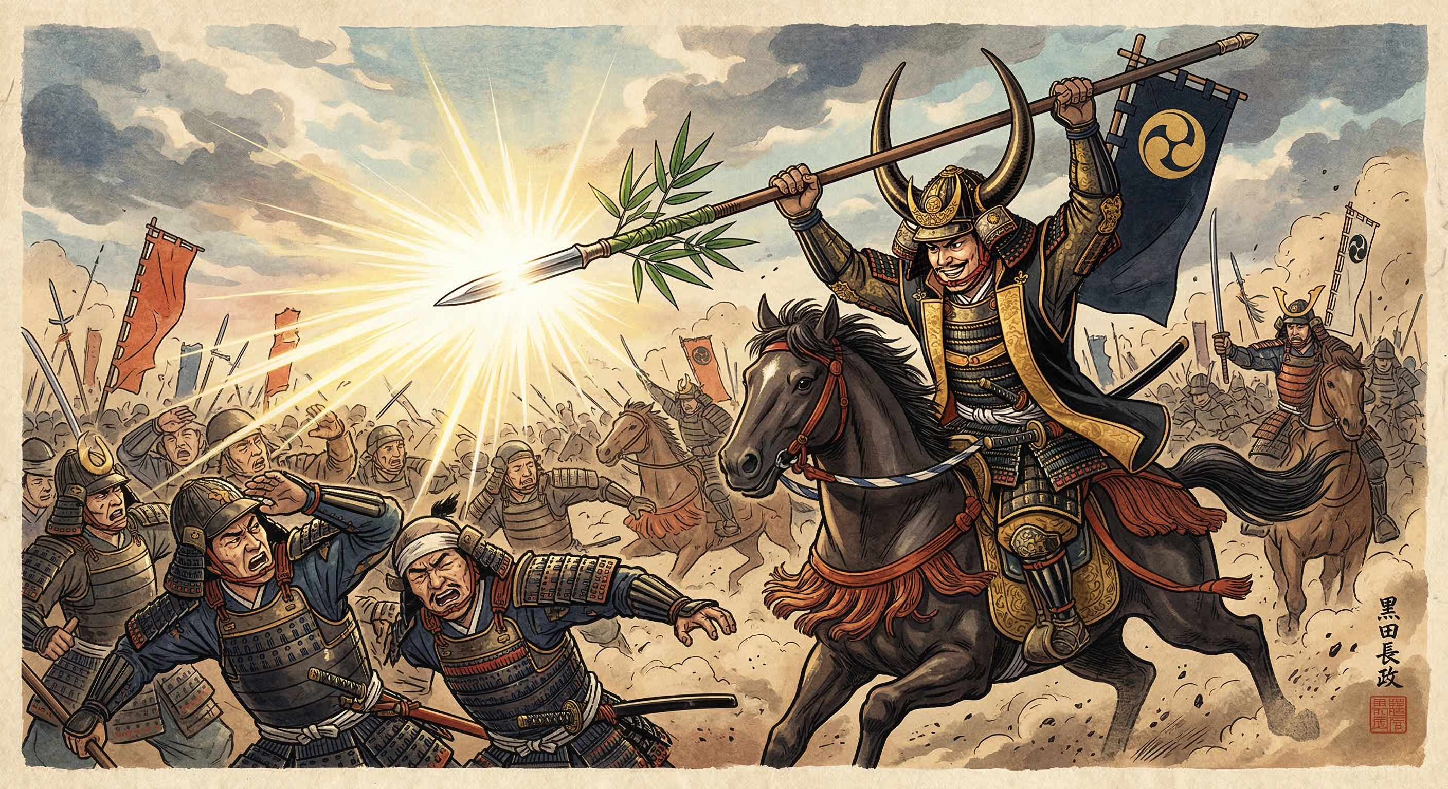 黒田長政～笹の葉槍穂に巻き陽光で敵惑わす～