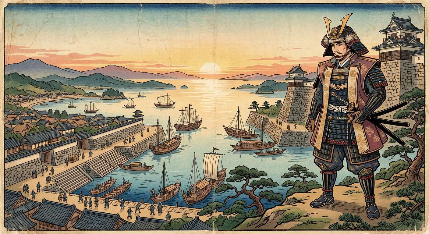 天正18年（1590）、前田利家は七尾港を本格整備。これは中世の防衛重視から近世の経済・行政重視への転換を示す都市計画であり、後の加賀藩繁栄と北前船交易の礎を築いた。