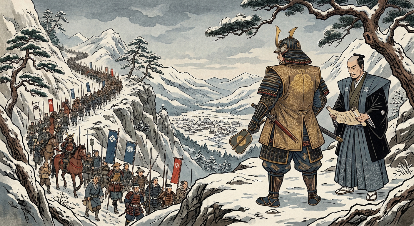 慶長6年、上杉家は会津120万石から米沢30万石へ減封。家康の政治的判断と直江兼続の「直江状」が背景。景勝は家臣を解雇せず、米沢は混乱。この移封は後の財政難と上杉鷹山の改革に繋がった。