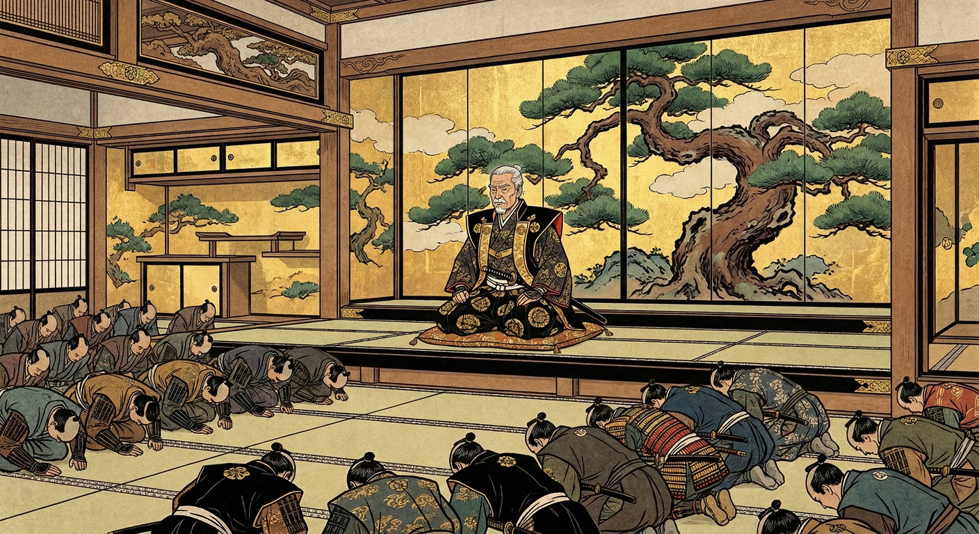 慶長八年、徳川家康は二条城で征夷大将軍に任官。これは単なる拝賀ではなく、豊臣家を牽制し、朝廷を管理下に置くことで、武力で得た覇権を伝統と儀式で正統化する、徳川幕府黎明期の政治的布石であった。