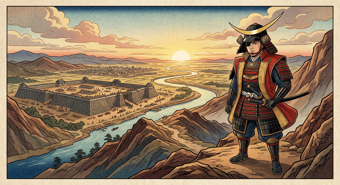 1601年、伊達政宗は関ヶ原の戦い後の新時代を見据え、岩出山から仙台へ本拠地を移し、仙台城を築城した。これは、徳川家康への恭順と、奥州における伊達家の地位を盤石にする戦略的選択であった。