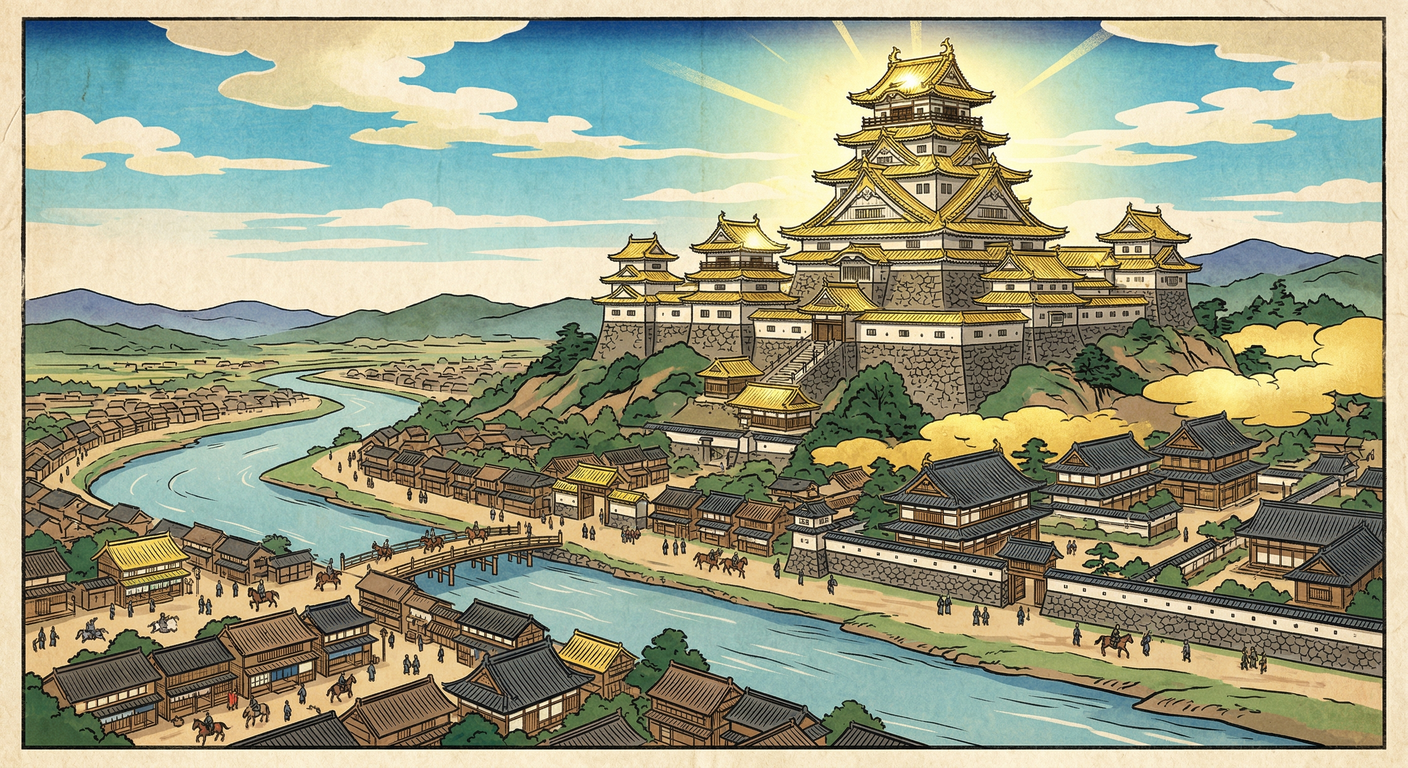 文禄元年（1592年）、秀吉は伏見城築城を開始。当初は隠居屋敷構想だったが、秀頼誕生後は本格的な城郭へ変更。聚楽第部材移築等で秀頼への権力継承を盤石にする新政治中枢として機能した。