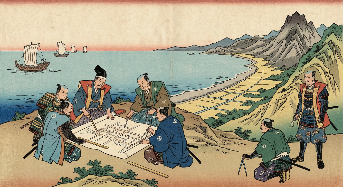 慶長6年、徳川家康は東海道宿駅制度を確立し、大磯宿を整備。後北条氏の伝馬制度を継承しつつ江戸中心の五街道へ再編。民衆に伝馬役などの負担を課し、大磯は交通要衝として発展。