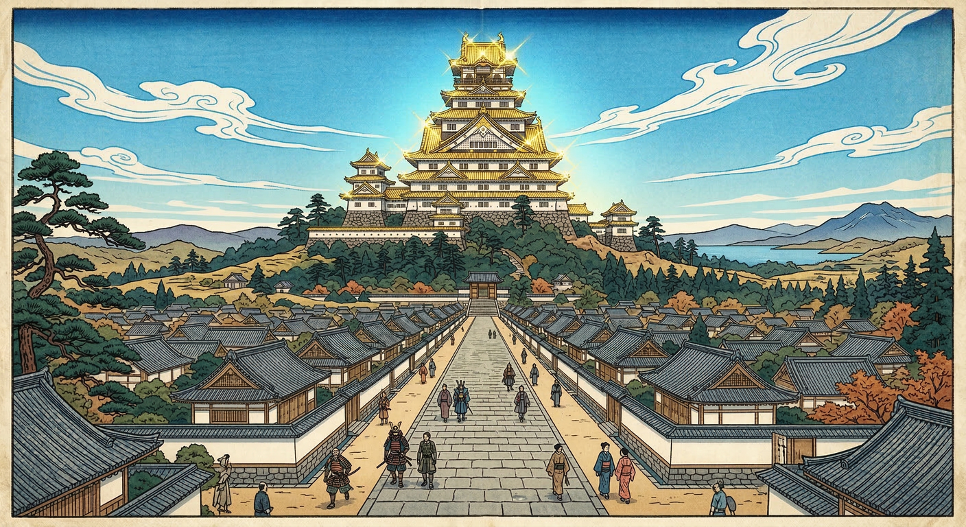 安土城下瓦舗装導入（1578）