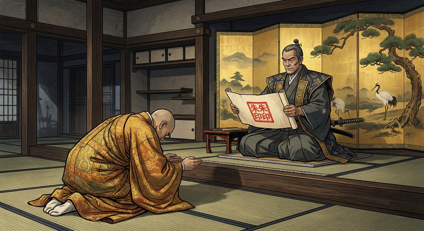 慶長6年、徳川家康は全国の寺社に「寺社領安堵朱印状」を発給。関ヶ原後の新秩序構築として、寺社勢力を幕藩体制に組み込み、経済・政治的影響力を国家管理下に置き、近世的宗教秩序を確立。