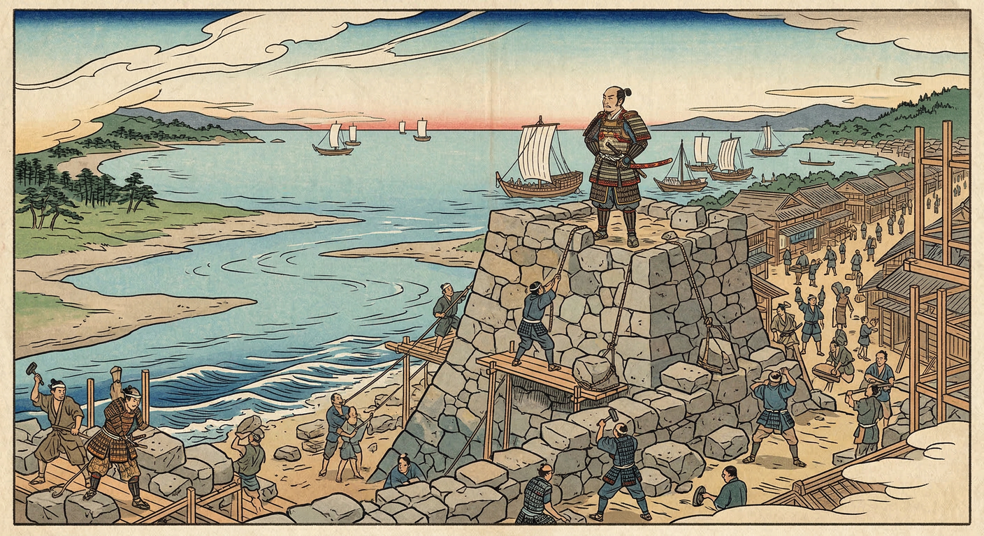 京極高次、関ヶ原の功臣として若狭国主となり小浜城を築く。中世山城から海城への転換は、戦国から泰平の世への移行を象徴。港町と一体化した都市設計で、日本海交易の要衝として小浜の繁栄を築いた。