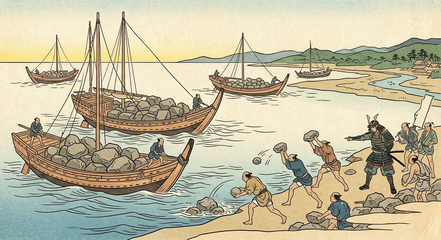 慶長7年、京極高次は小浜港を大規模改修。中世山城から近世港湾都市への転換を象徴する壮大な都市開発だった。関ヶ原の功で若狭国主となった高次は、小浜を日本海側の戦略拠点として再構築した。