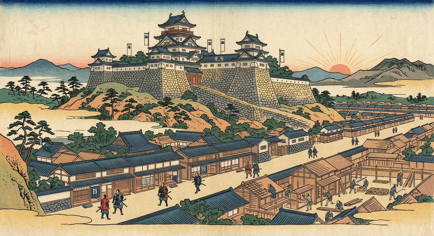 天正18年、豊臣秀吉は徳川家康の関東移封後、甲斐の政庁を躑躅ヶ崎館から甲府城へ移転。羽柴秀勝、加藤光泰、浅野長政らが築城と太閤検地を推進し、武田氏の旧体制を解体。対家康戦略と中央集権化の拠点とした。