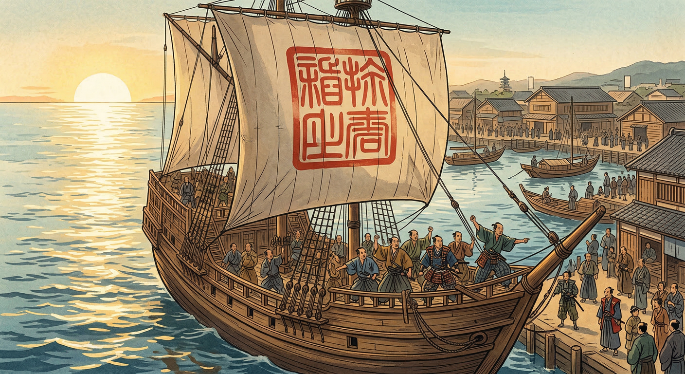 徳川家康は1604年、朱印船貿易を本格化。戦国時代の海上秩序の混乱を収拾し、国家管理下の貿易体制を確立した。これにより、日本の経済的利益を確保し、東南アジアとの交流を深めた。