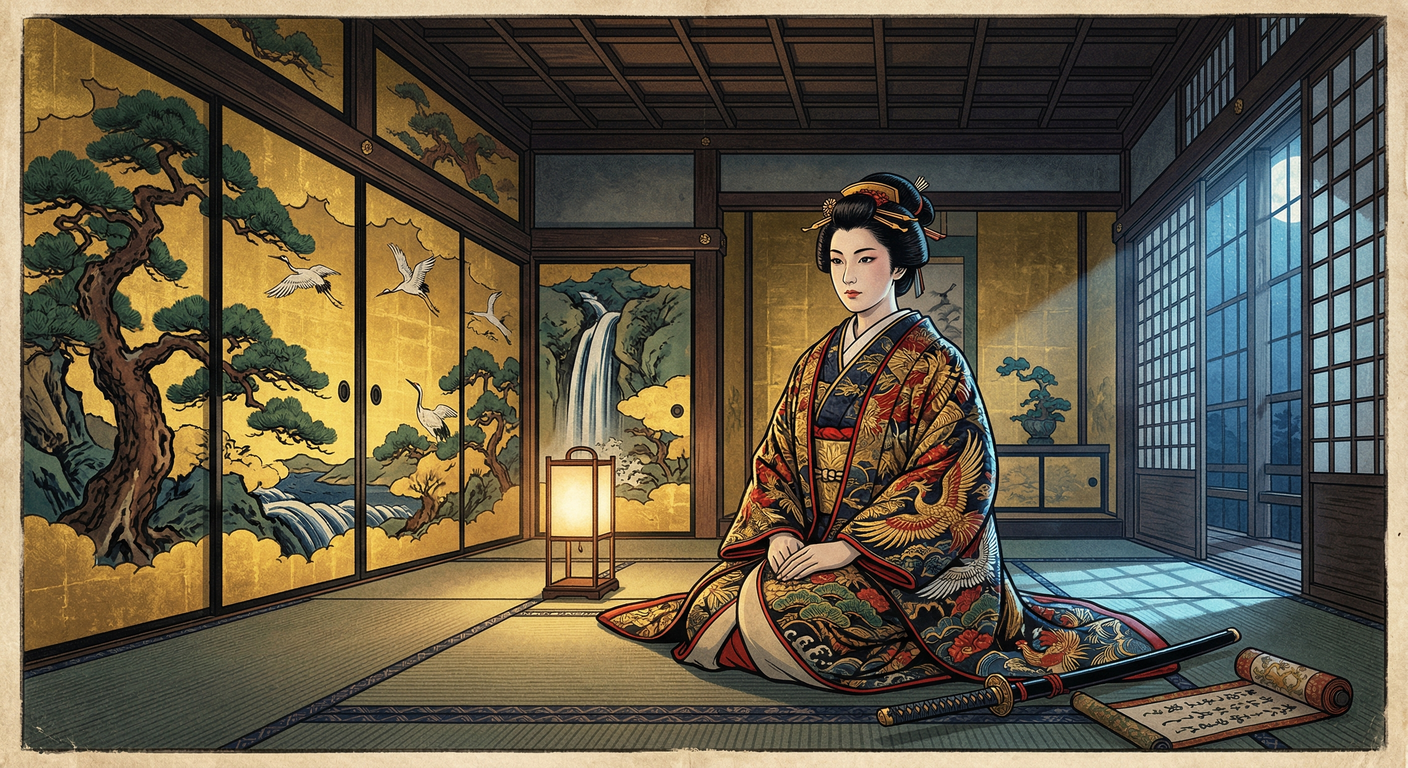 1588年、茶々（淀殿）が秀吉の側室に。後継者不在に悩む秀吉は織田・浅井の血を求めた。懐妊・出産で淀殿の地位確立、豊臣家内に権力二極化を生み、滅亡の遠因となった。