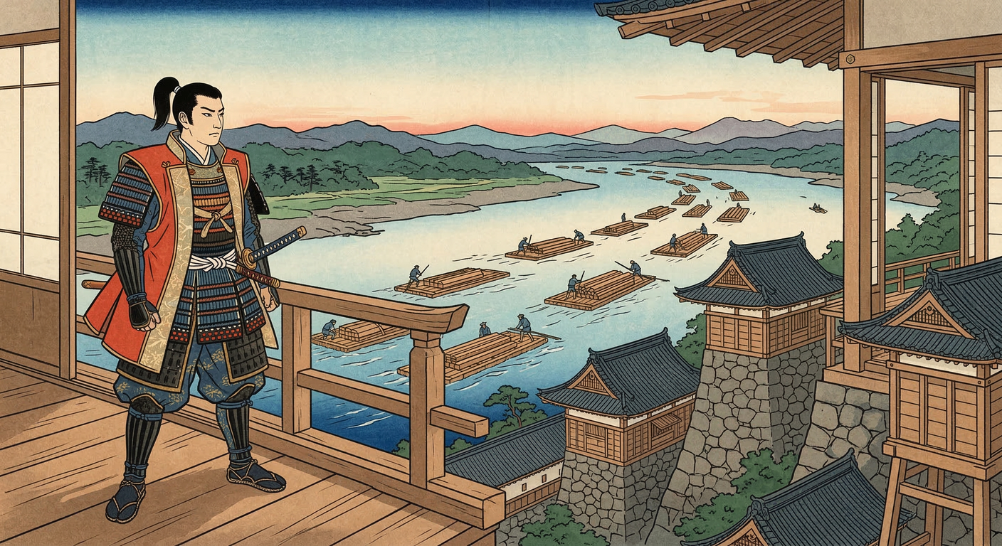 慶長四年、豊臣秀吉の死後、石川貞清は犬山城を改修。家康からの金山城古材下賜は忠誠の試金石。木曽川水運を駆使し、城は近世化されたが、関ヶ原で貞清は西軍につき敗北。城は成瀬氏に引き継がれた。