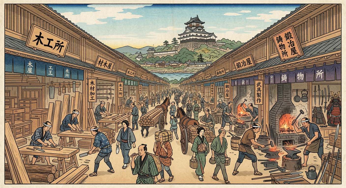 1600年の犬山職人町拡充は、関ヶ原前哨戦による支配体制刷新の結果。無血開城で職人基盤が温存され、後の城下町整備と経済発展の礎となった。