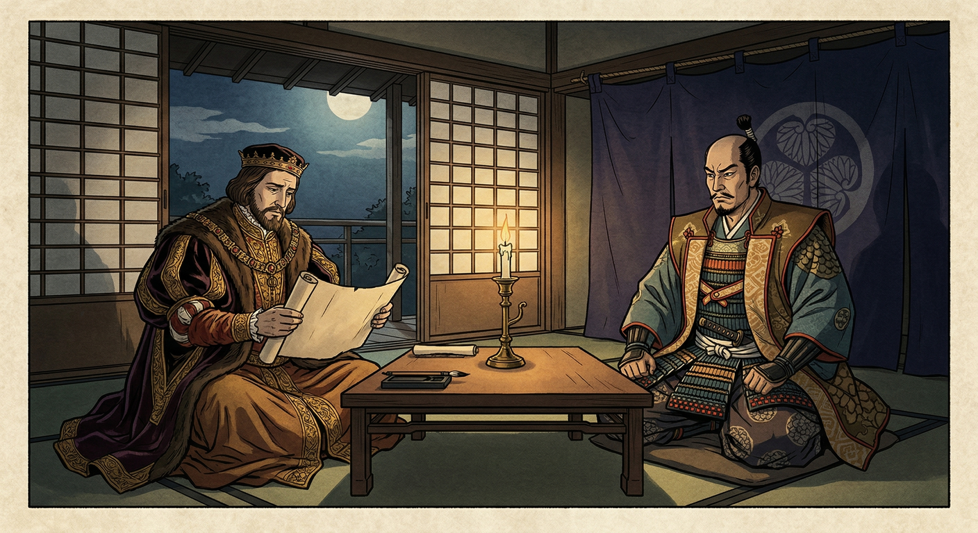 慶長十六年、薩摩藩は琉球に在番を設置。1609年の侵攻後、尚寧王は屈辱的な誓約を強いられ、琉球は実質的に日本の支配下へ。対外的には中国との関係を維持しつつ、薩摩による収奪が始まった。