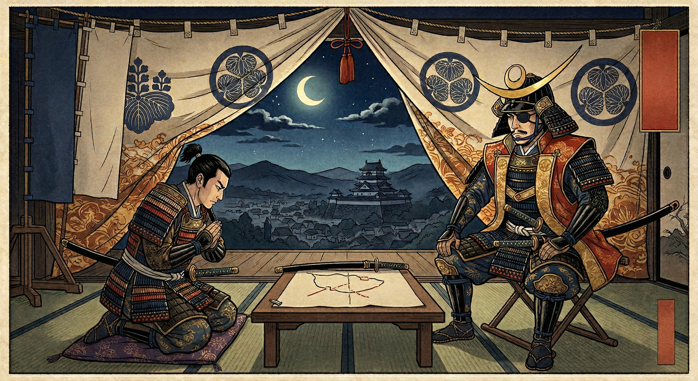 慶長5年、伊達政宗は家康の会津征伐に呼応し白石城を攻略。百万石の御墨付は反故となるも、白石城は片倉景綱に与えられ、仙台藩南の要衝として260年続く片倉氏の礎となった。