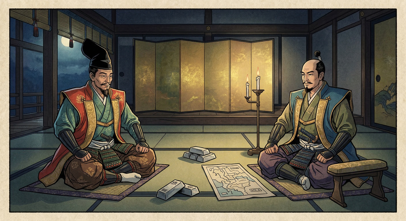 1598年、豊臣秀吉は朝鮮出兵戦費のため、毛利氏支配下の石見銀山に貢納強化を要求。これは直轄化ではなく、毛利氏の面子を保ちつつ税収を増やす政治的妥協。秀吉死後、徳川家康が石見銀山を掌握。