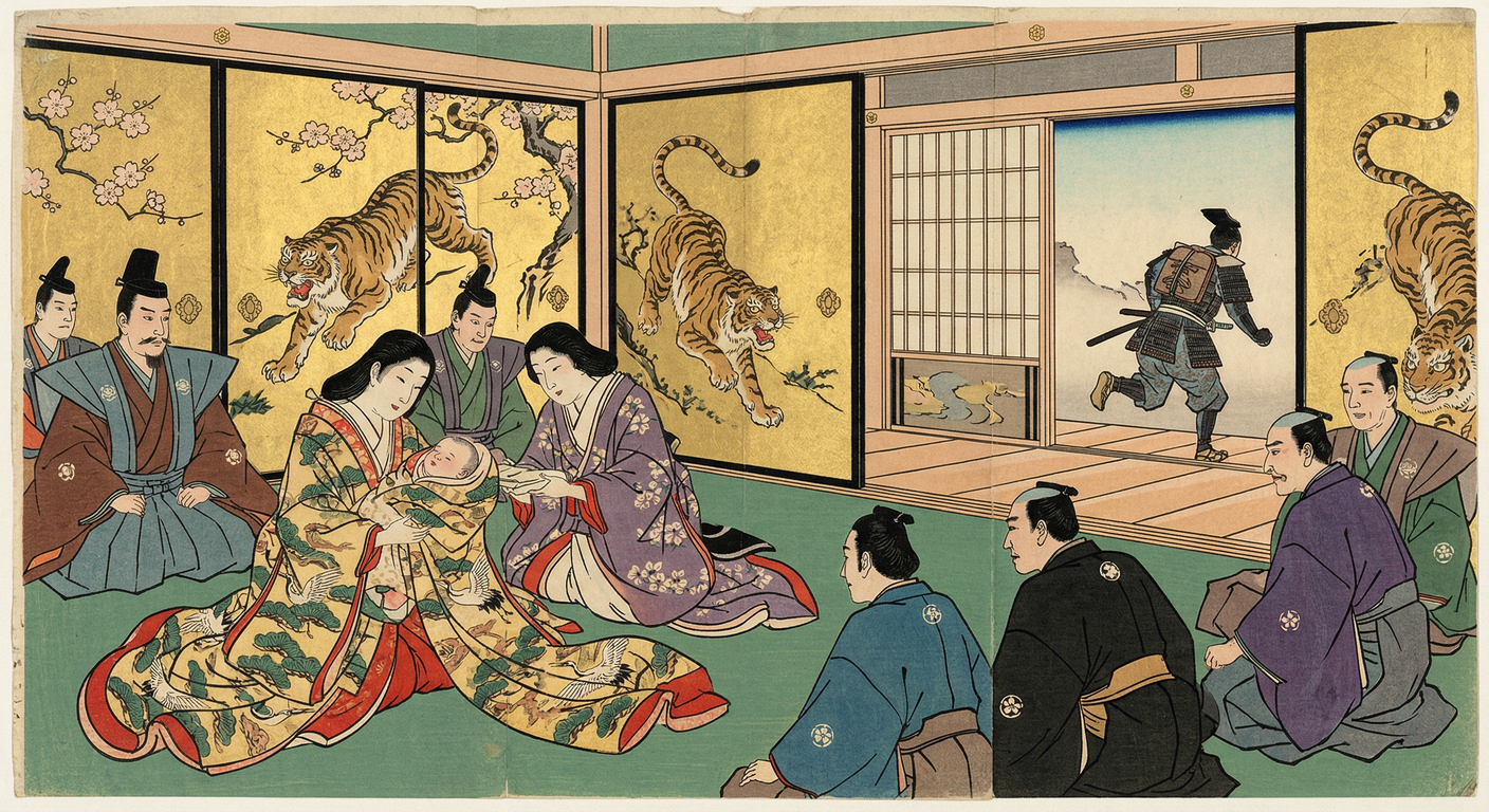 豊臣秀頼は1593年大坂城で誕生。秀吉は狂喜し、関白秀次を冷遇・粛清。秀頼の誕生は豊臣政権の後継者問題を複雑化させ、淀殿の権力増大と共に滅亡への序曲となった。