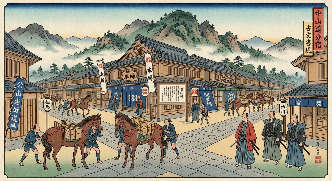 慶長7年（1602年）の追分宿整備は、徳川家康の五街道整備の一環。戦国から泰平への転換点であり、真田信之が指揮。交通の要衝として発展し、独自の文化を育んだ。