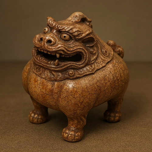 向獅子香炉は、中国起源の獅子形香炉。武野紹鷗、千利休、古田織部ら戦国茶人に愛され、権力者の象徴にも。美意識の変遷と権力の象徴を映す名品。