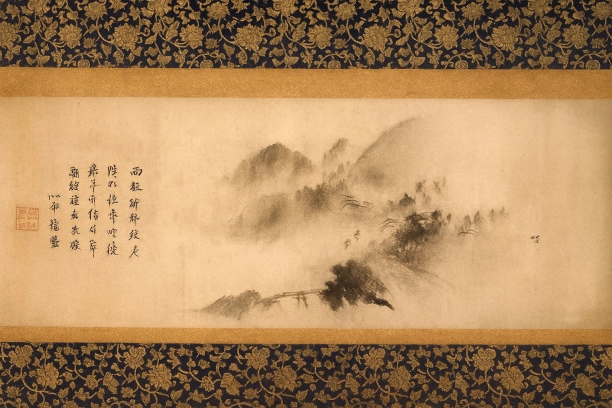 玉澗作「山市青嵐図」は、東山御物として戦国大名間を流転。潑墨画法と禅の精神、俗世の活気を描く美意識が武将を魅了。大友宗麟が秀吉に献上し、現在は重要文化財。