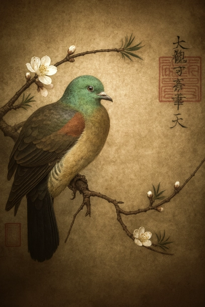 国宝「桃鳩図」は、北宋徽宗皇帝作。長寿と平和を象徴し、卓越した技巧で描かれた。東山御物として日本で価値確立後、戦国武将が権力と美の象徴として活用。