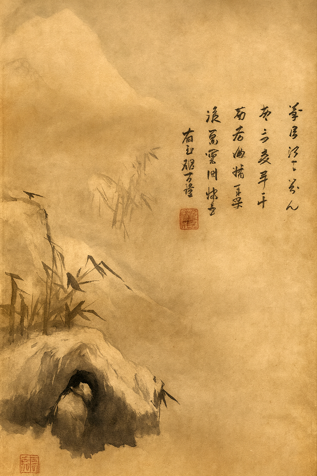 江天暮雪図